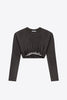 Crystal Cluster Long Sleeve Cropped T-Shirt