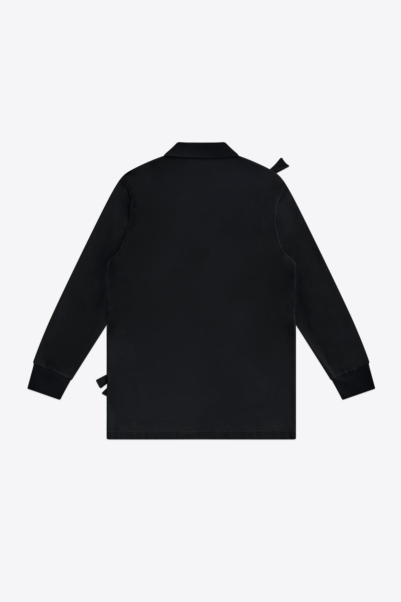 Allover Crystal Embellished Bow Long Sleeve Polo