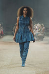 Fur Printed Godet Mini Dress