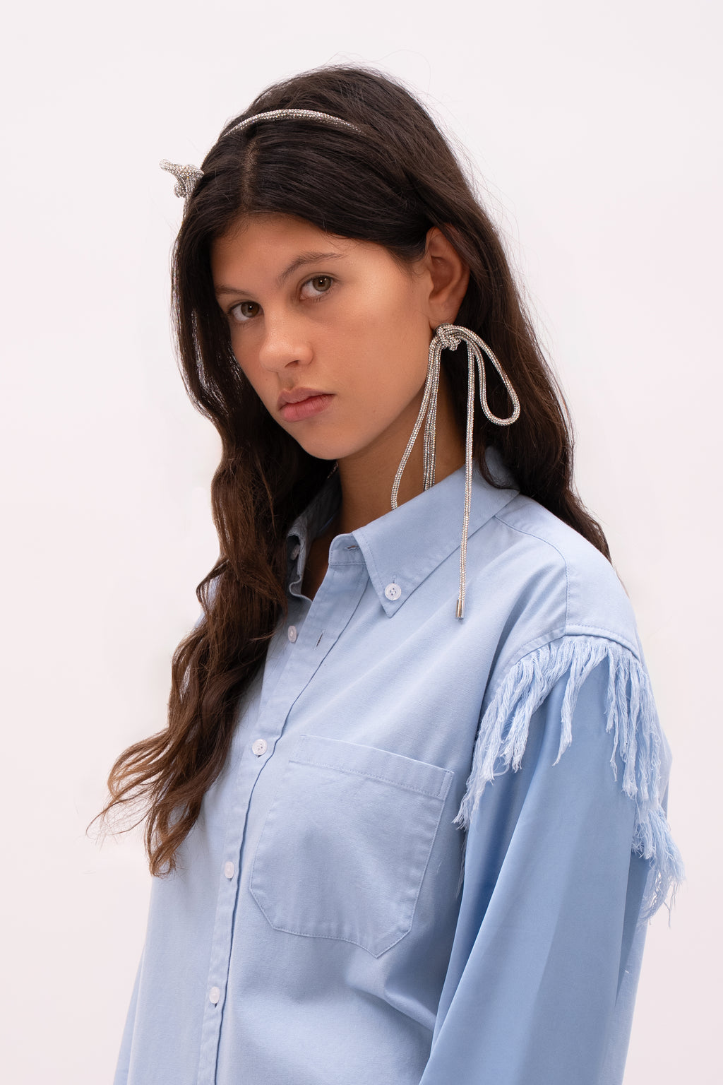 Long Crystal Knot Earrings