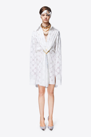 Broderie Anglaise Heart Draped Tunic