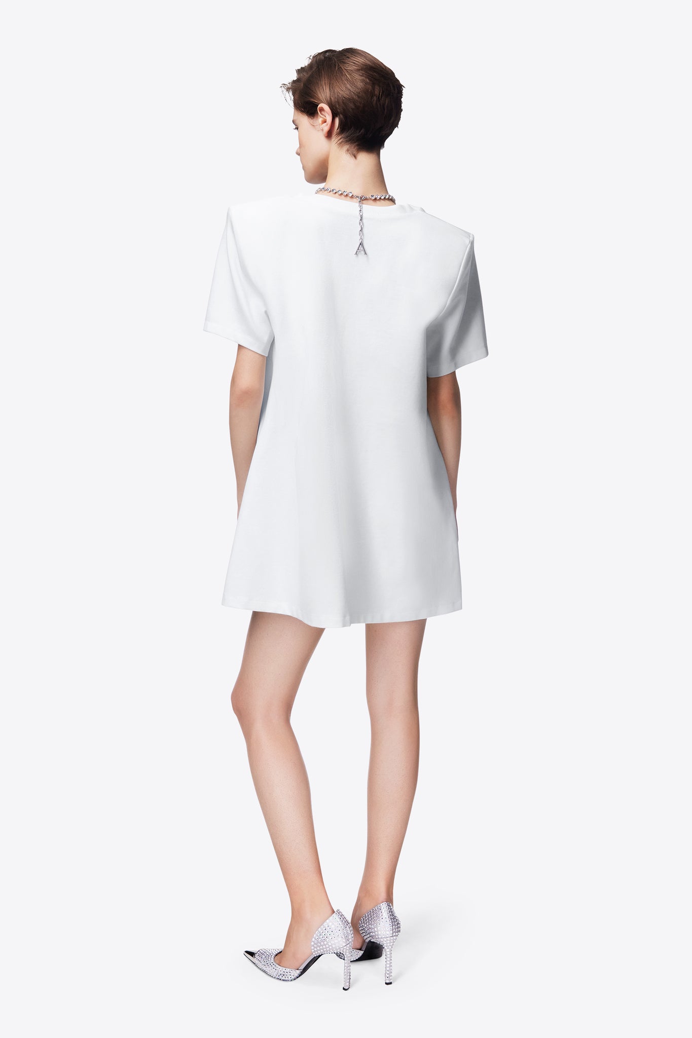 Crystal Butterfly V-Neck T-Shirt Dress