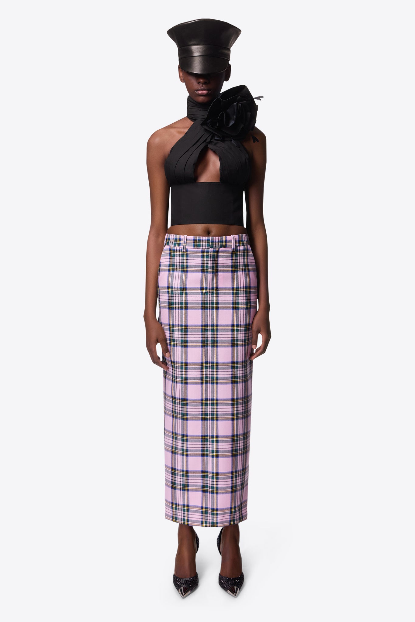 Checked Midi Skirt