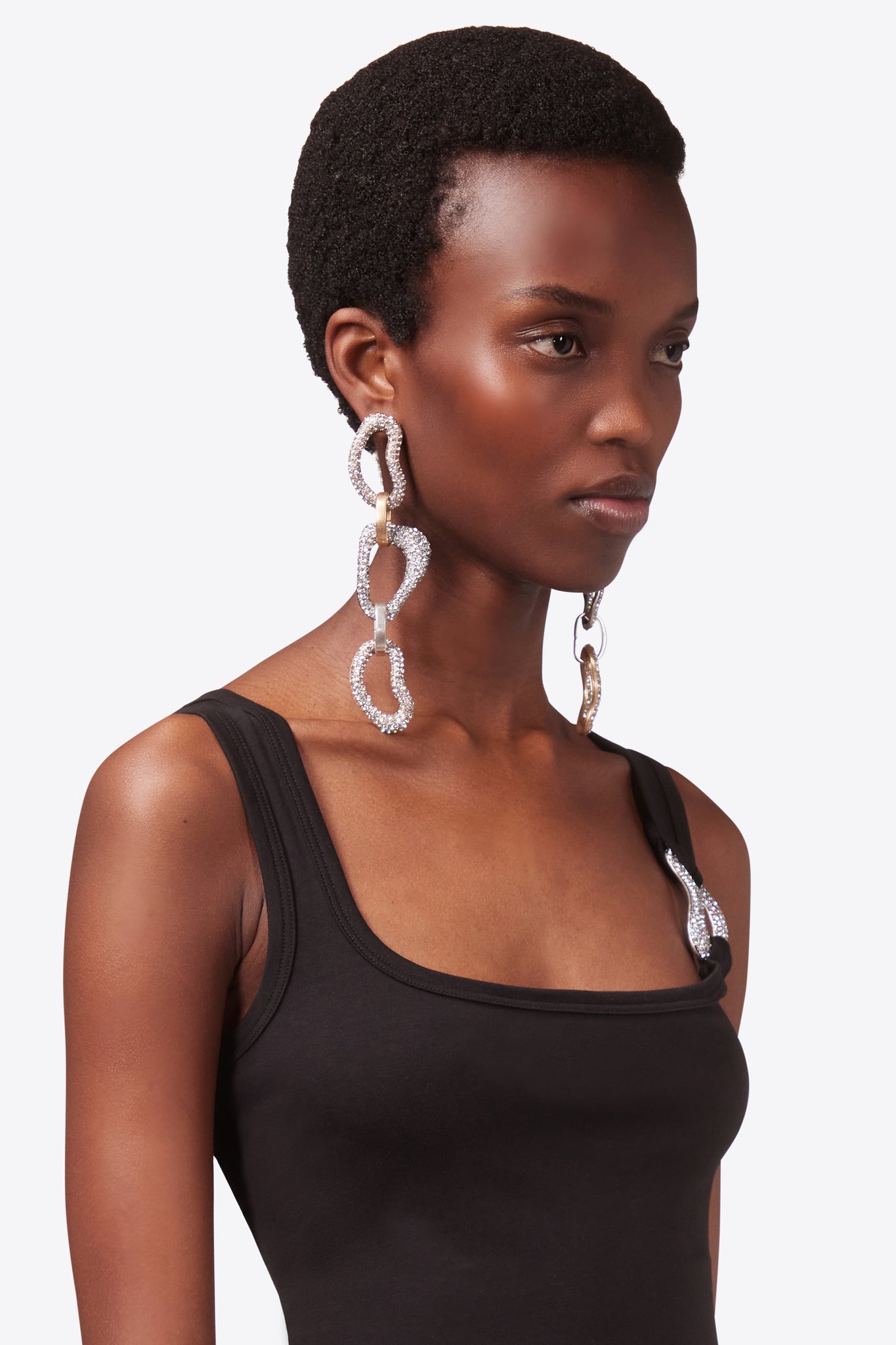 Crystal Link Drop Earrings