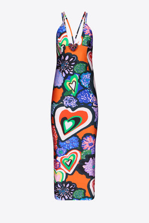 Heart Printed Maxi Dress