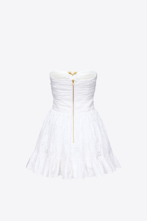 Broderie Anglaise Heart Draped Mini Dress