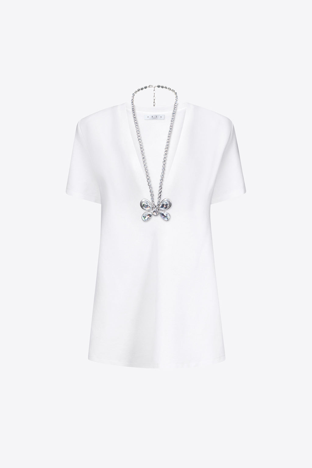 Crystal Butterfly V-Neck T-Shirt Dress