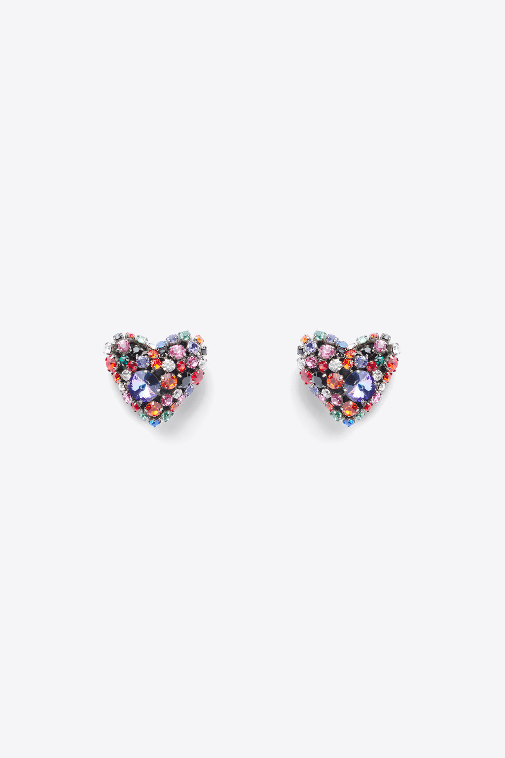 Crystal Cluster Heart Earrings