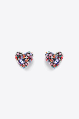 Crystal Cluster Heart Earrings