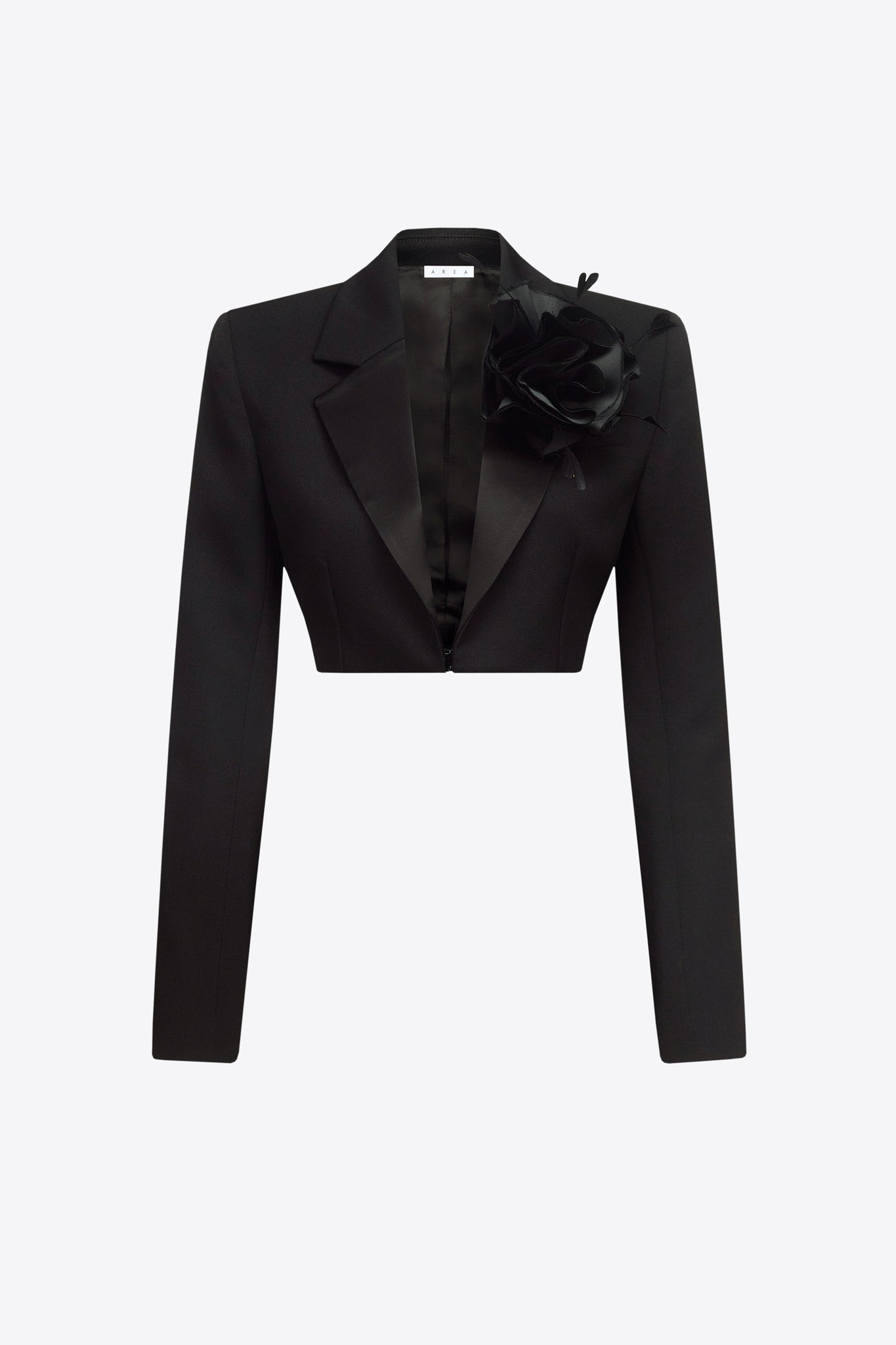 Flower Corsage Cropped Blazer