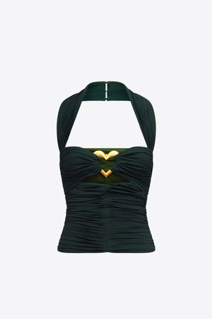 Heart Ruched Halter Top