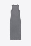 Distressed Crystal Ribbed Knit Midi Tank Dress