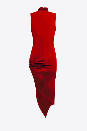 Crystal Cluster Draped Midi Dress – AREA Crystal Cluster Draped Midi Dress – AREA