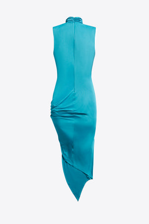 Crystal Cluster Draped Midi Dress