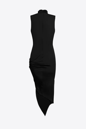 Crystal Cluster Draped Midi Dress