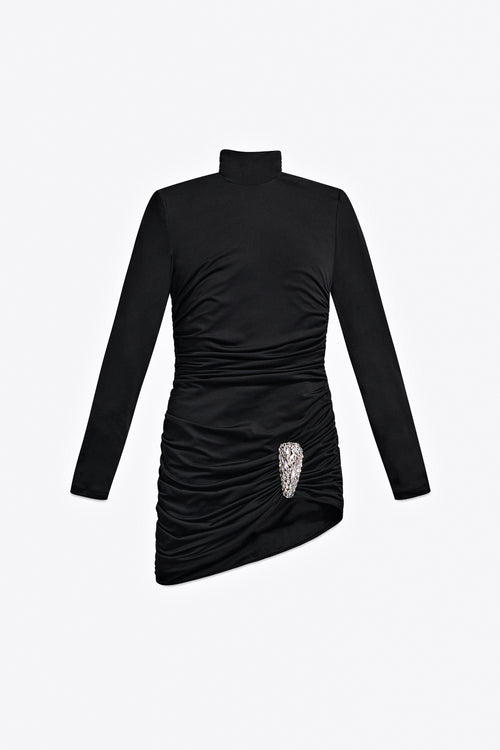 chinese dress ladies Louanne Slinky Long Sleeve Maxi Dress - Black