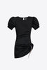Crystal Flower Draped Short Sleeve Mini Dress