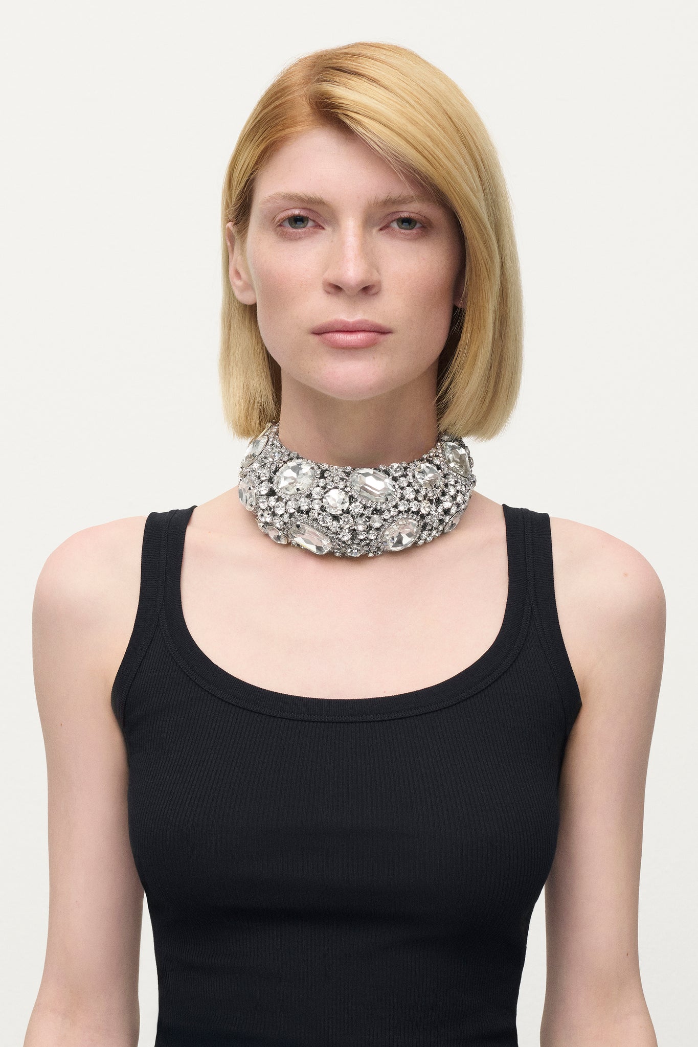 Crystal Cluster Choker Necklace