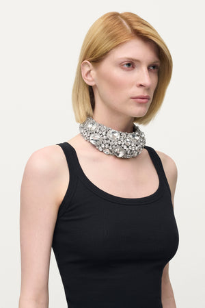 Crystal Cluster Choker Necklace