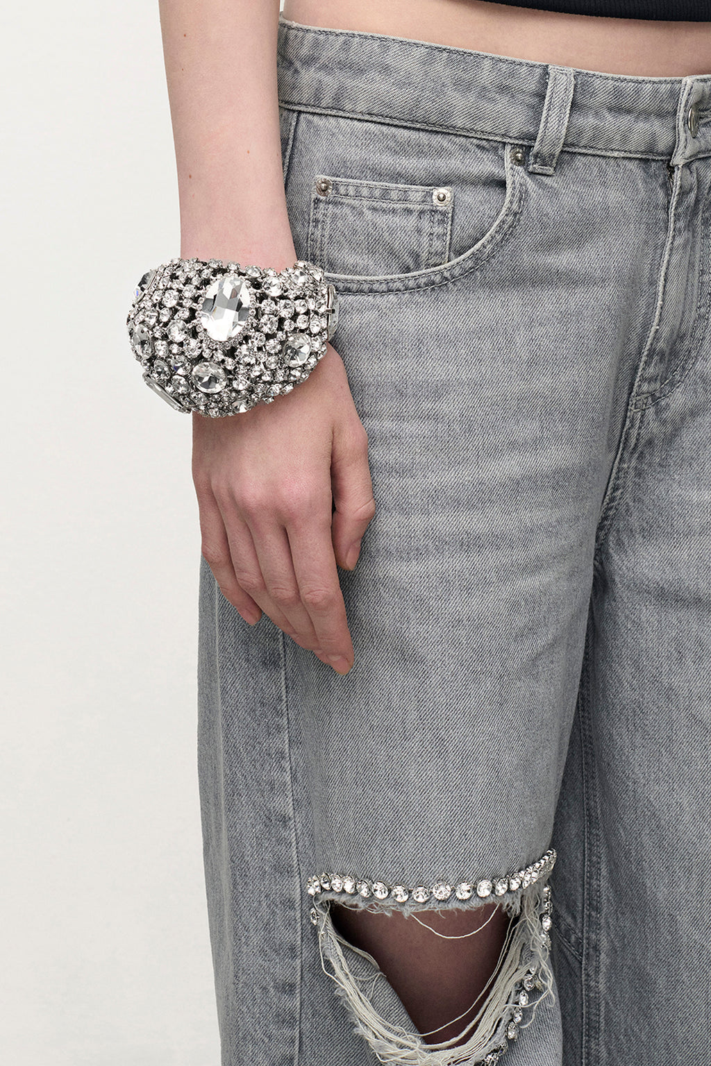 Crystal Cluster Cuff Bracelet