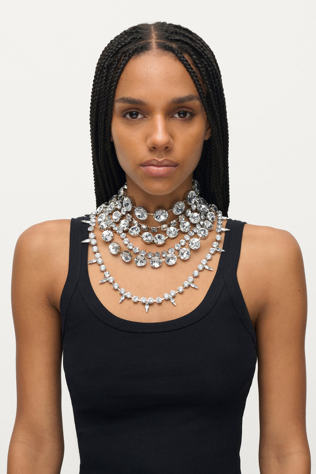 Crystal Multi Layer Choker Necklace