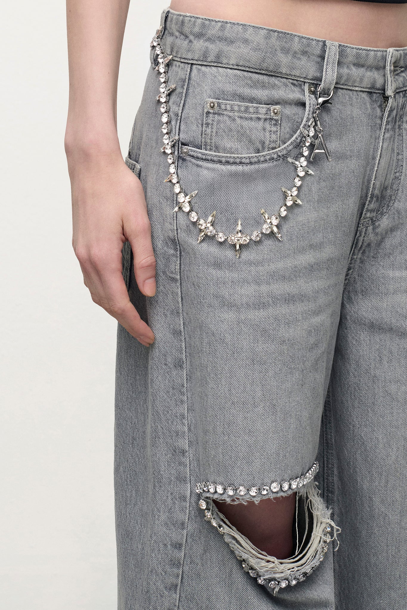 Crystal Blanket Stitch Wallet Chain