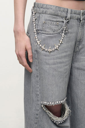 Crystal Blanket Stitch Wallet Chain