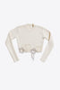 Crystal Crochet Flower Cropped Sweater
