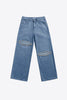 Distressed Crystal Relaxed Slit Jean
