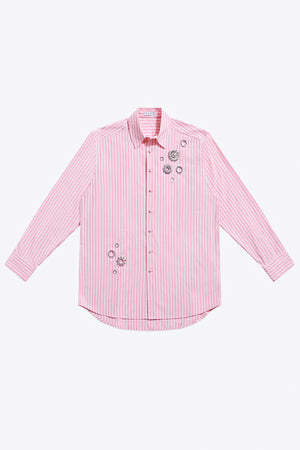 Crystal Grommet Poplin Shirt