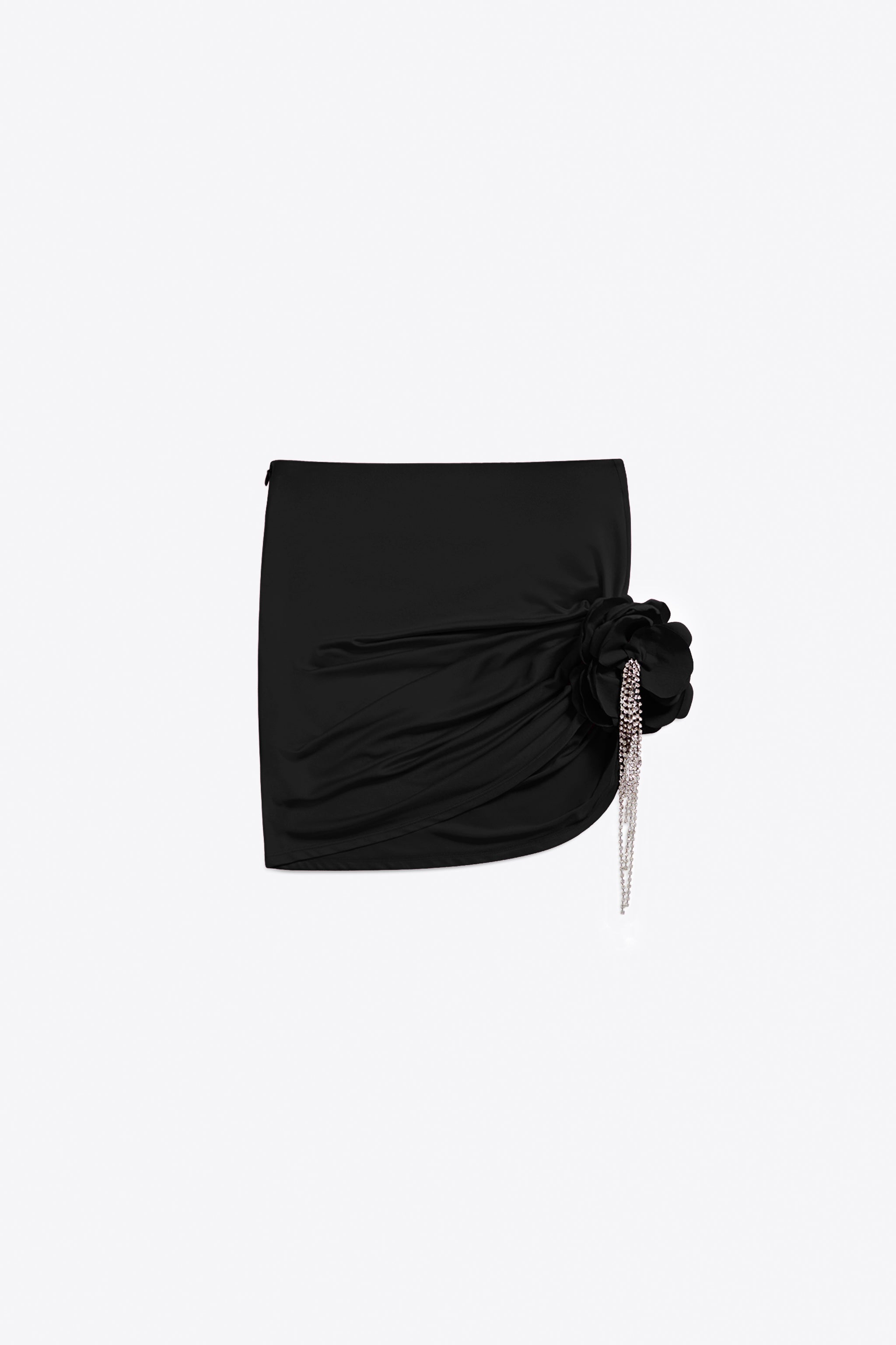 Crystal Flower Draped Mini Skirt – AREA