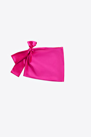 Crystal Embellished Satin Mini Skirt