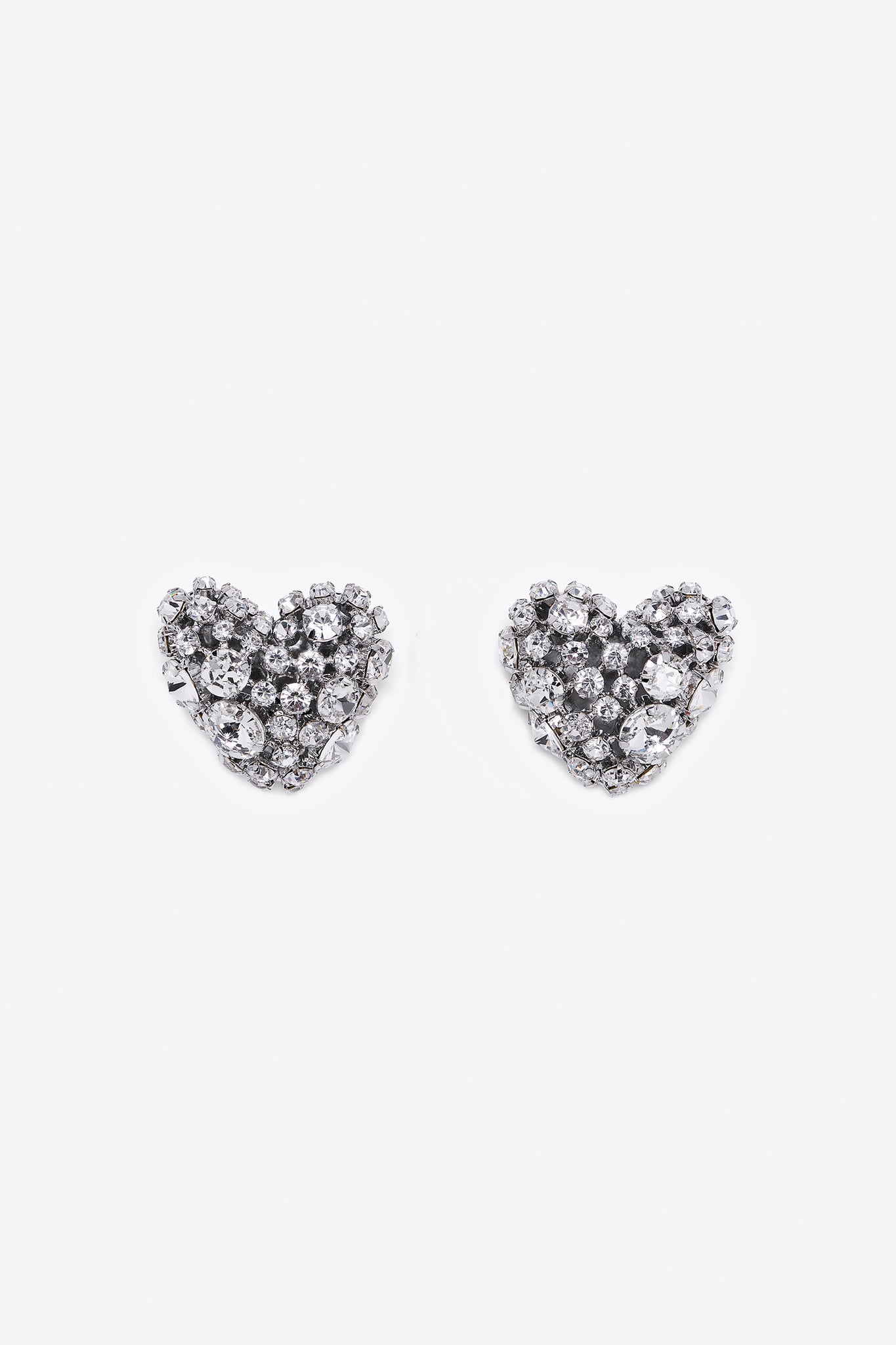 Crystal Cluster Heart Earrings
