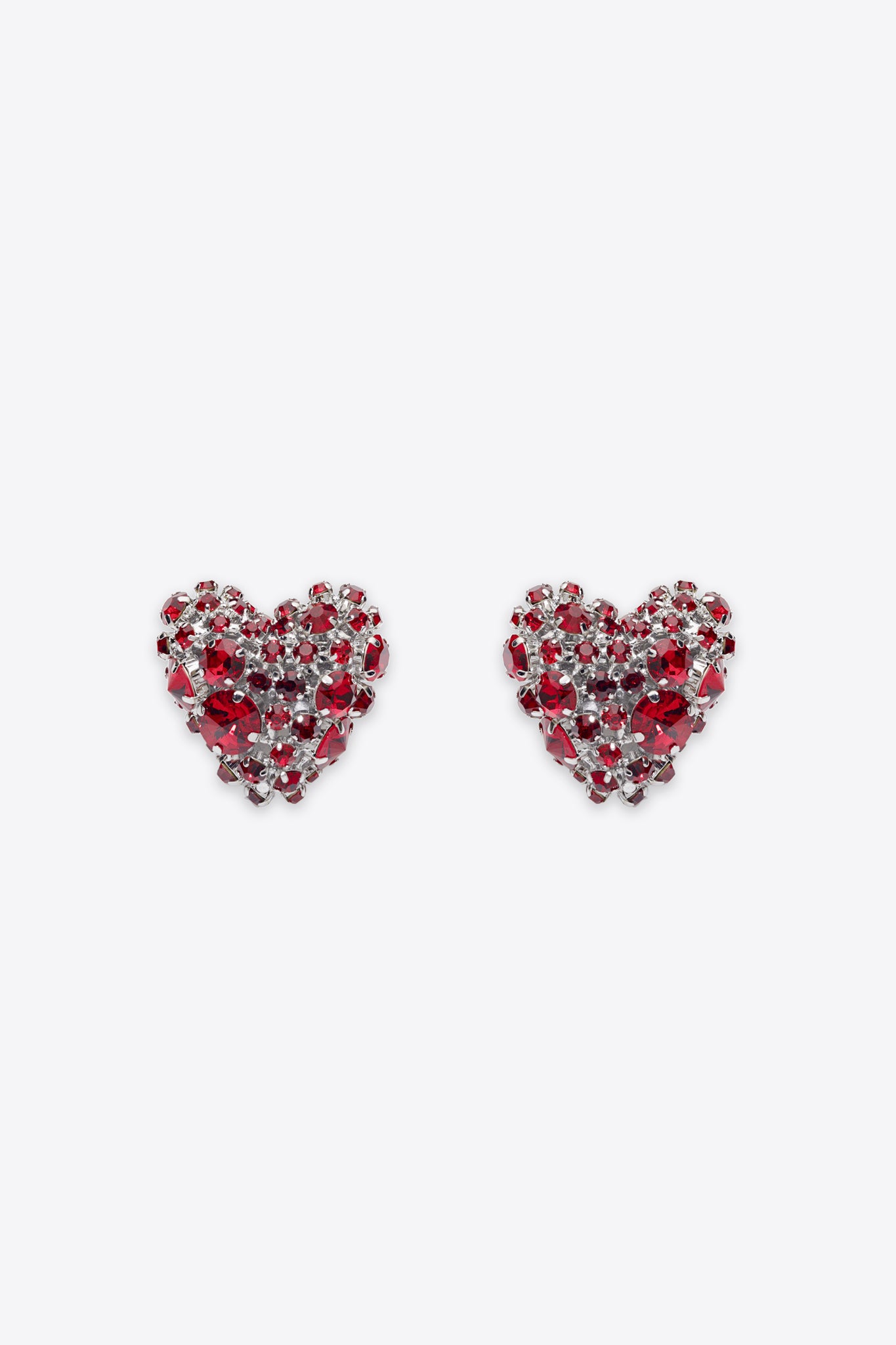 Crystal Cluster Heart Earrings