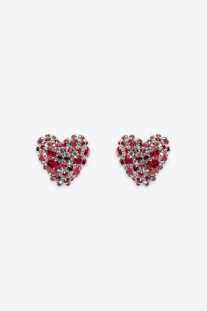 Crystal Cluster Heart Earrings