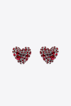 Crystal Cluster Heart Earrings