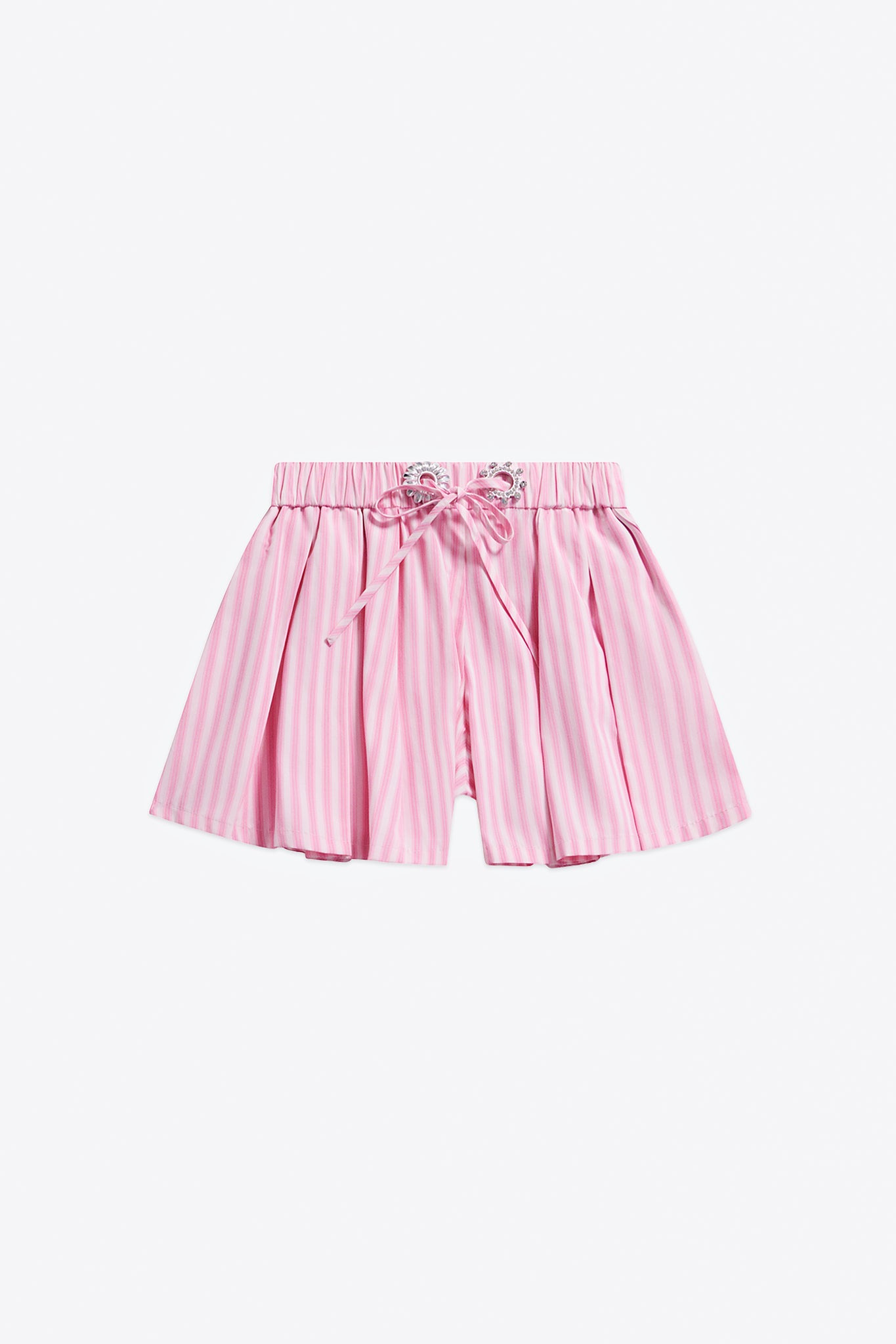 Crystal Grommet Poplin Pleated Short