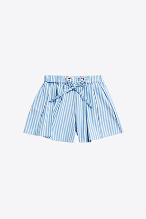 Crystal Grommet Poplin Pleated Short