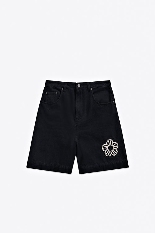 22SS マルニ FLOWER SHORTS 46 BLACK ブラック Crystal Flower Bermuda Jean Short – AREA