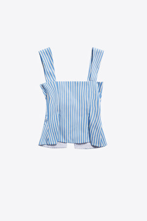 Crystal Grommet Poplin Corset Top