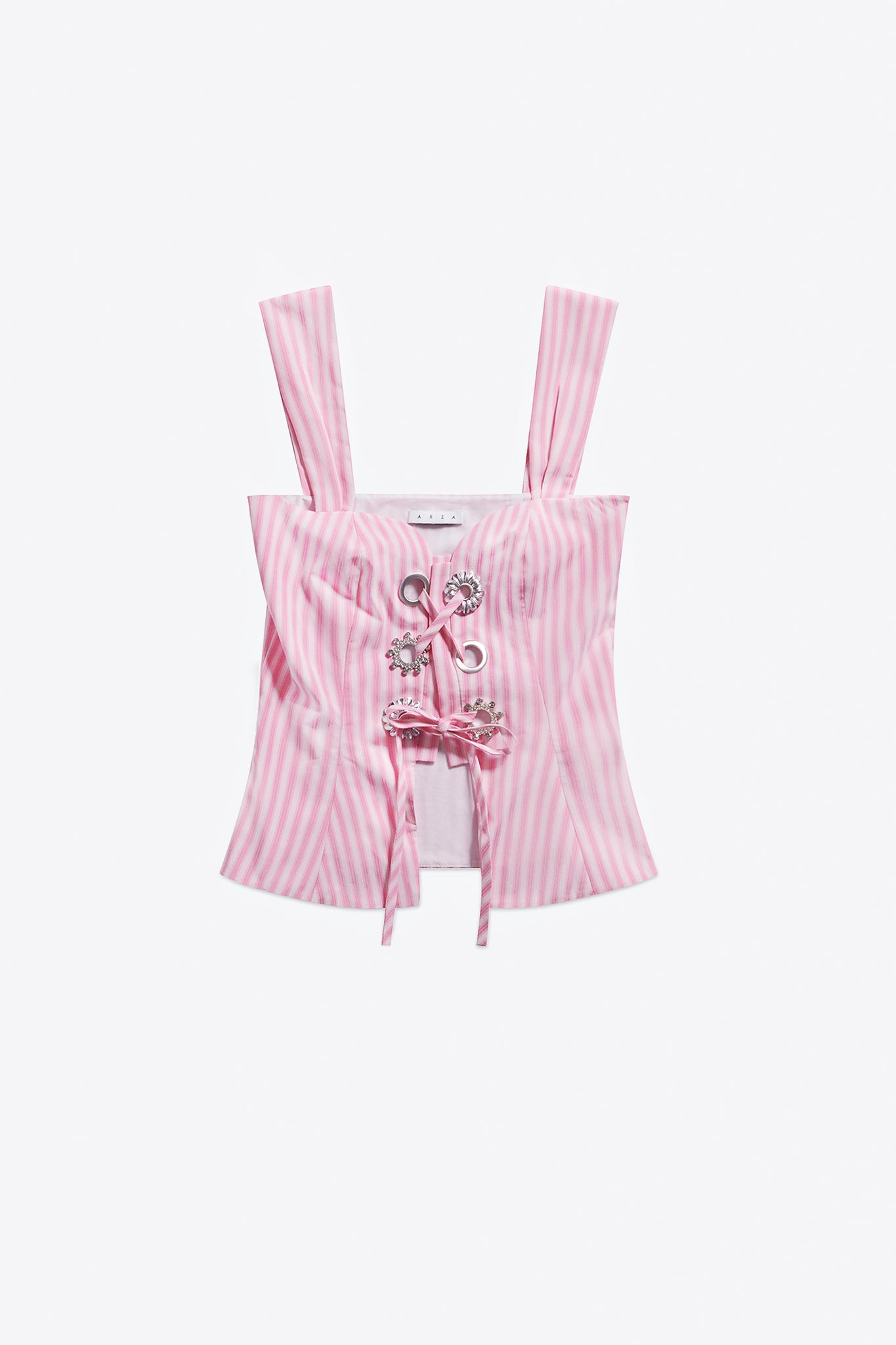 Crystal Grommet Poplin Corset Top