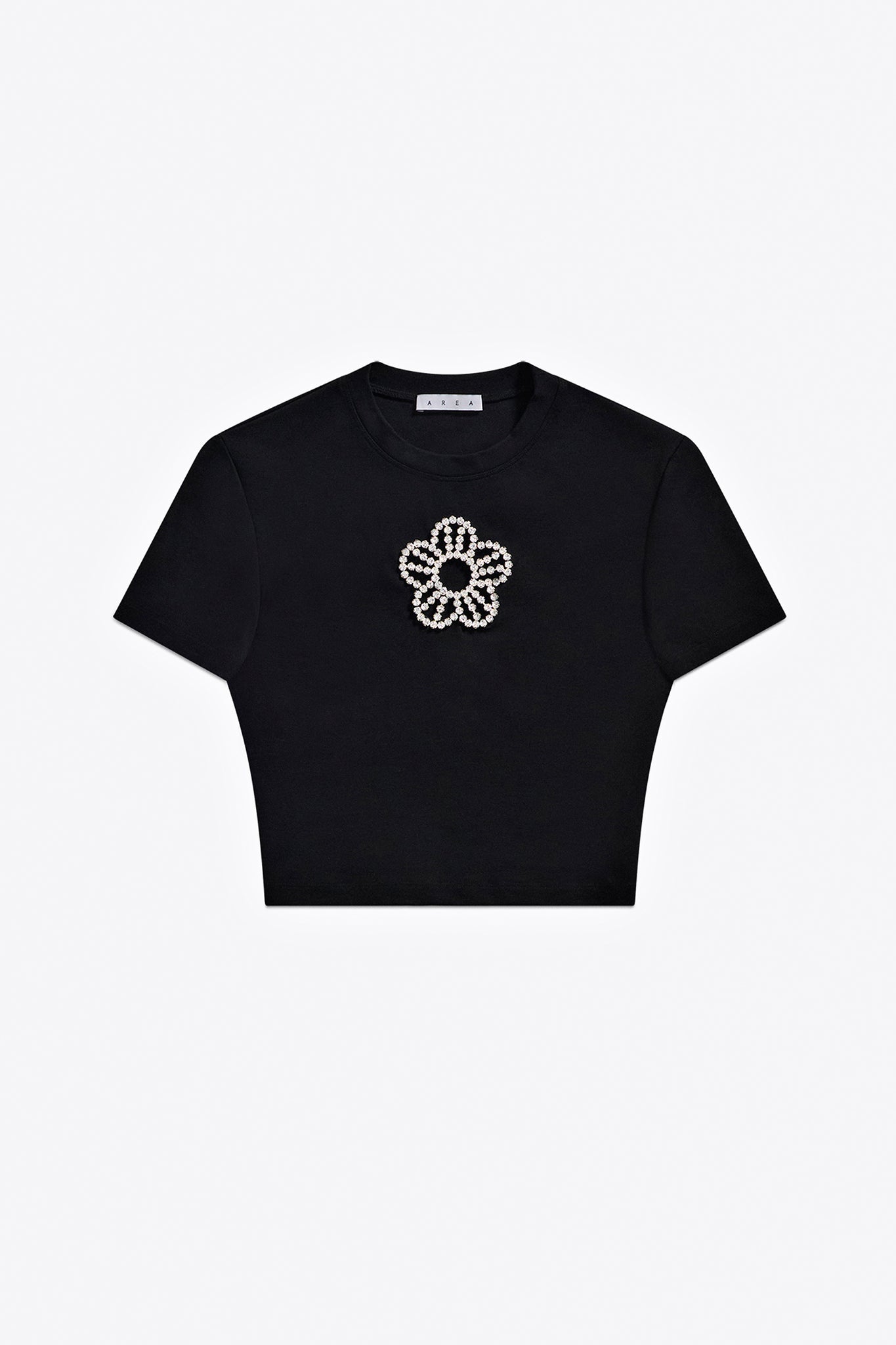 Crystal Flower Cropped T-Shirt