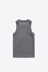 Distressed Crystal Ribbed Knit Tank Top