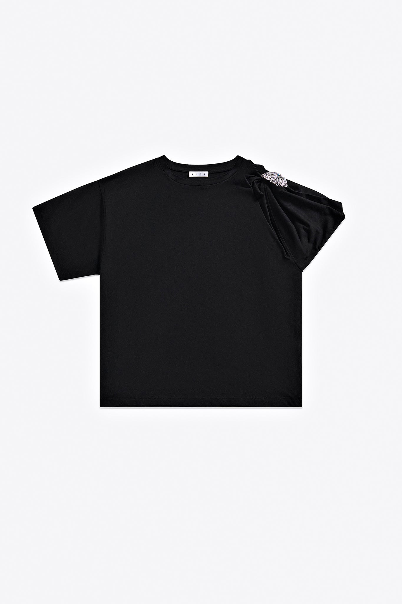 Crystal Cluster Asymmetrical Short Sleeve T-Shirt