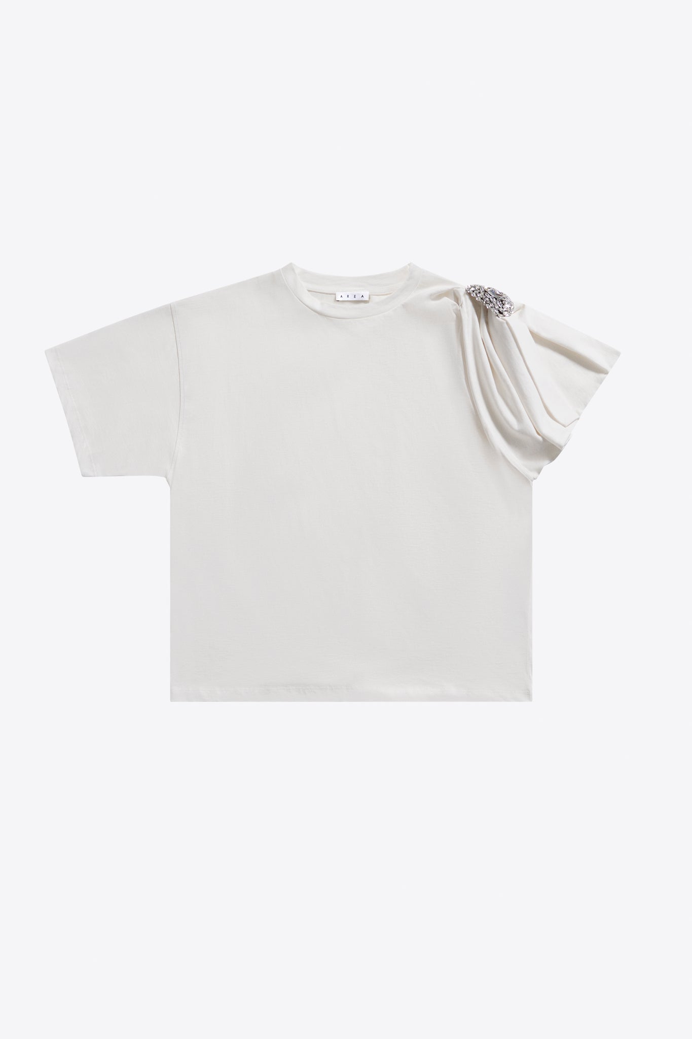 Crystal Cluster Asymmetrical Short Sleeve T-Shirt
