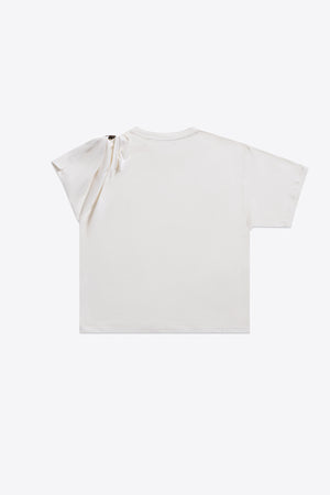 Crystal Cluster Asymmetrical Short Sleeve T-Shirt