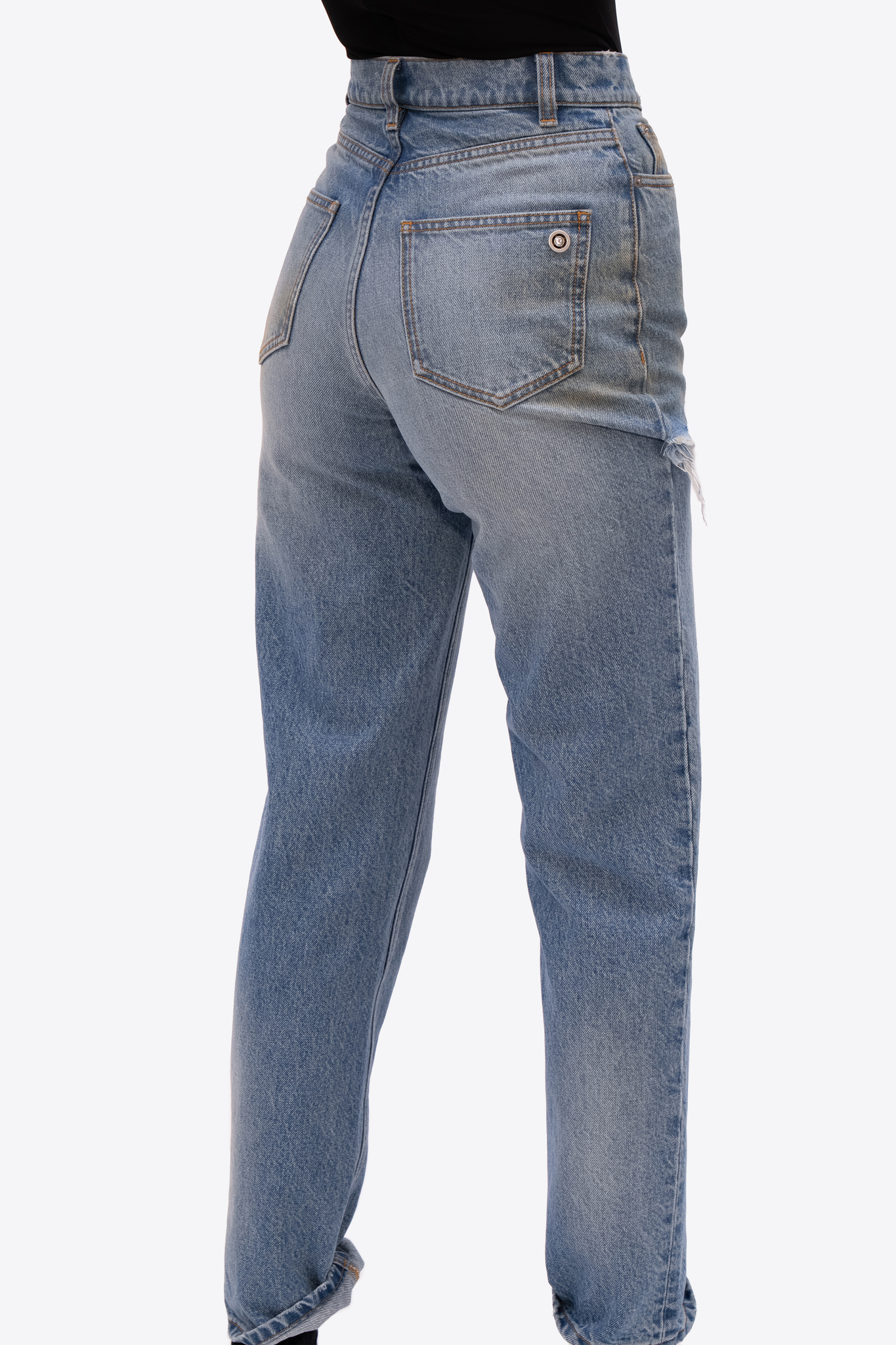 Crystal Fray Slit Jean