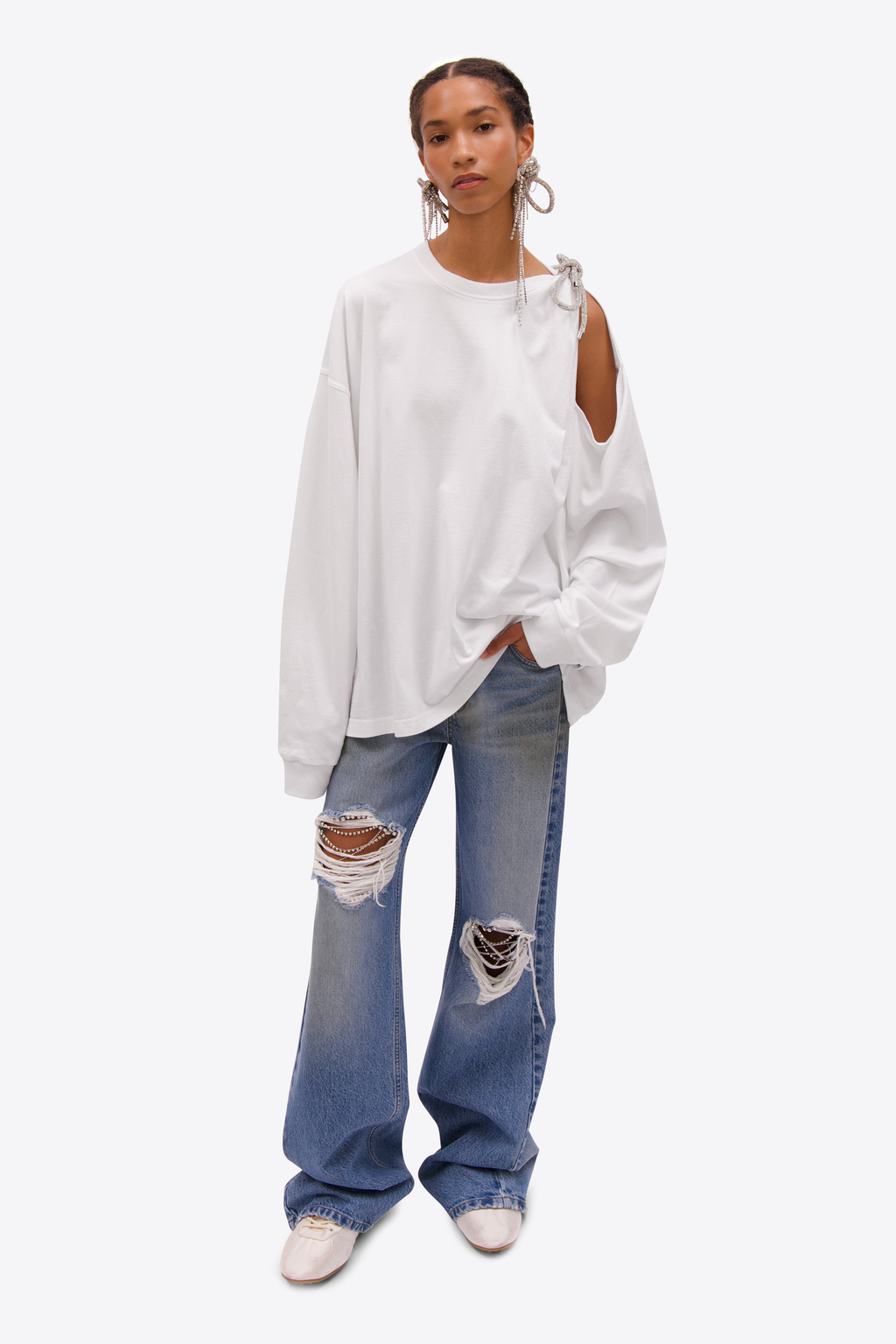 Crystal Fray Relaxed Jean