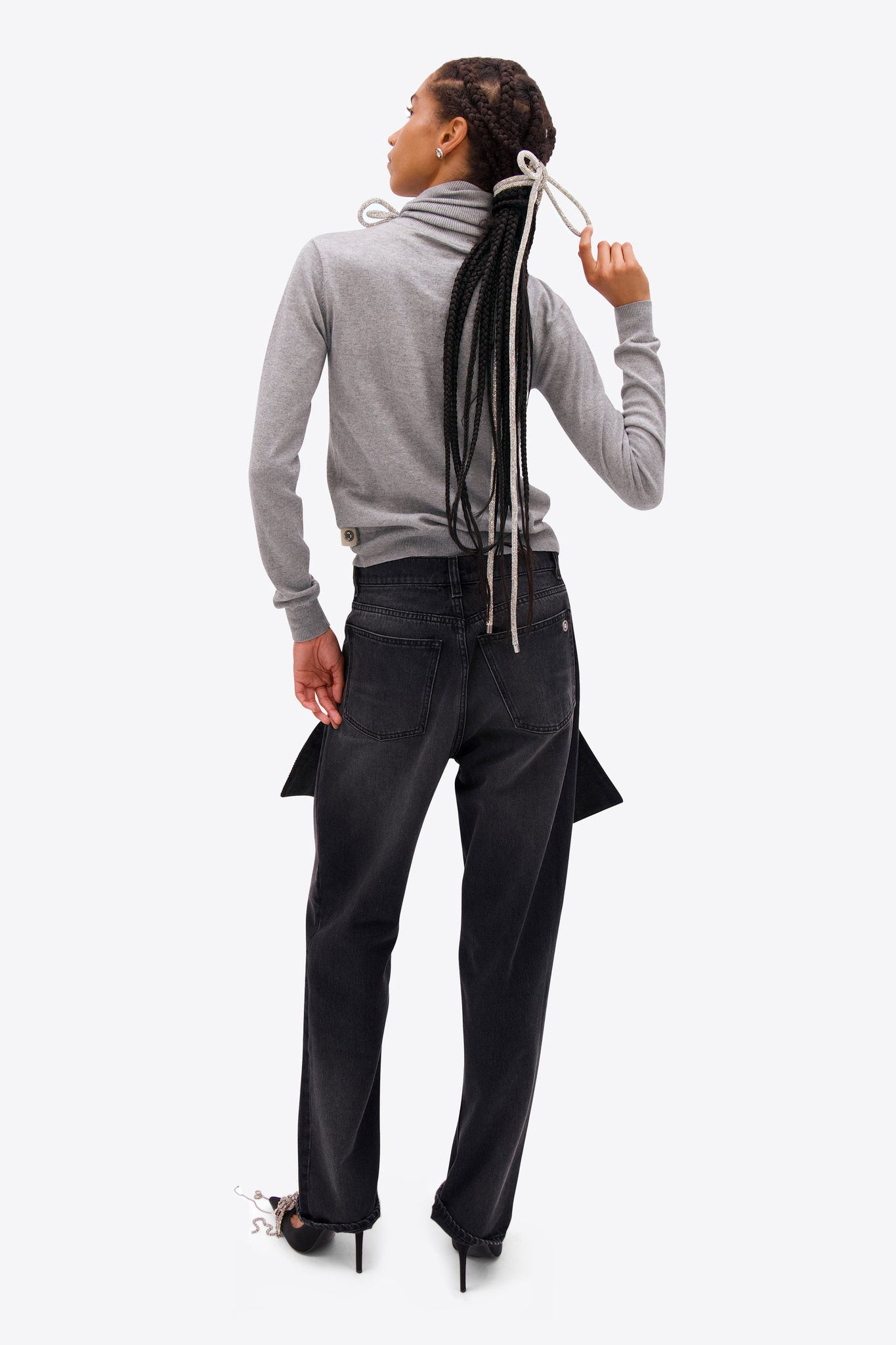 Crystal Knot Turtleneck Sweater