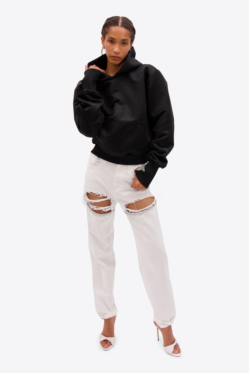 Crystal Fray Slit Jean